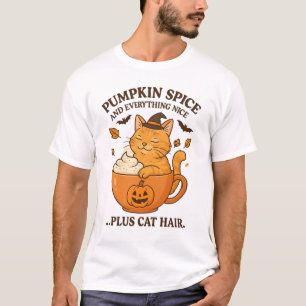 Ginger Cat Witch – Cute Halloween Design with Pump T-Shirt