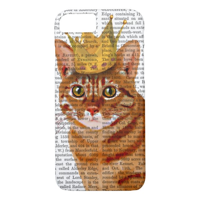 Ginger Cat with Crown Full Case-Mate iPhone Case (Back)