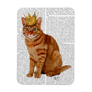 Ginger Cat with Crown Full Magnet