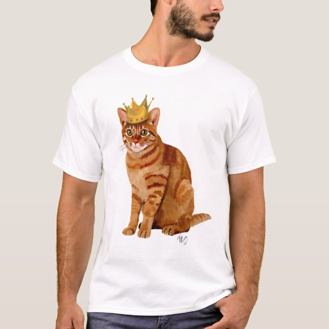 Ginger Cat with Crown Full T-Shirt (Front)