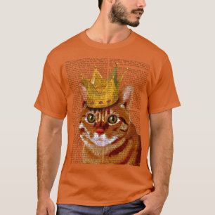 Ginger Cat with Crown Portrai T-Shirt