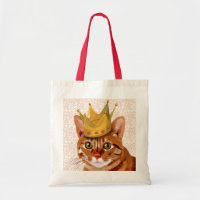 Ginger Cat with Crown Portrait