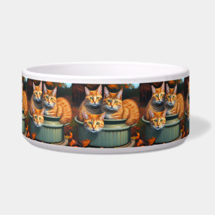 Ginger Cats Pot Plants, Ceramic Pet Bowl