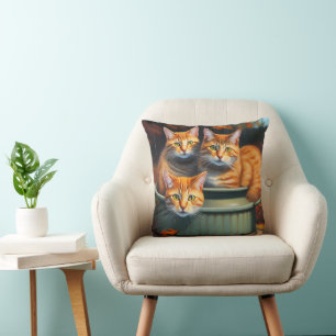Ginger Cats Pot Plants, Cushion