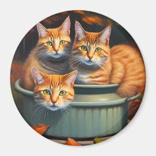 Ginger Cats Pot Plants, Fridge Magnet