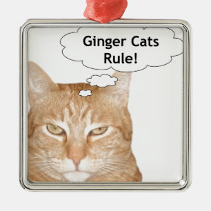 Ginger Cats Rule Metal Tree Decoration