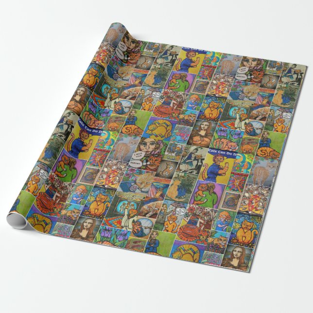 Ginger Cats Wrapping Paper (Unrolled)