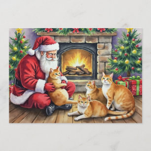 Ginger Colored Cats Christmas Card