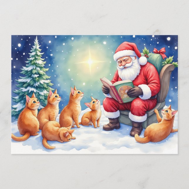 Ginger Coloured Cats Christmas Card (Front)