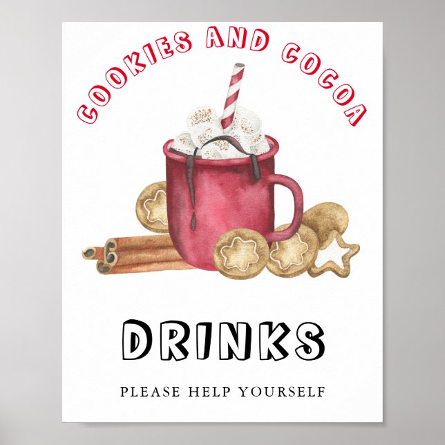 Ginger cookies and cocoa Drinks Poster (Front)