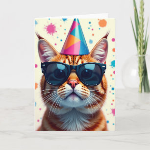 Ginger Cream Feline Birthday Card