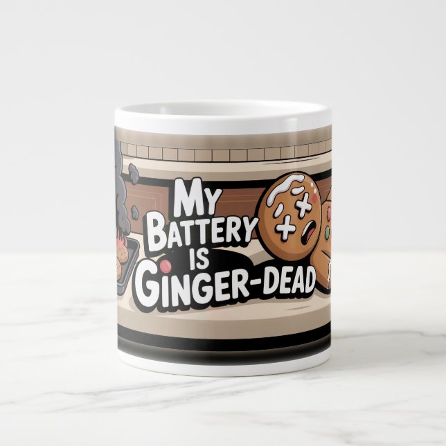 Ginger-Dead Battery Large Coffee Mug (Front)