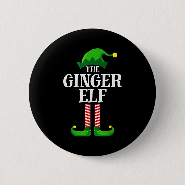 Ginger Elf Matching Family Group Christmas Party P 6 Cm Round Badge (Front)