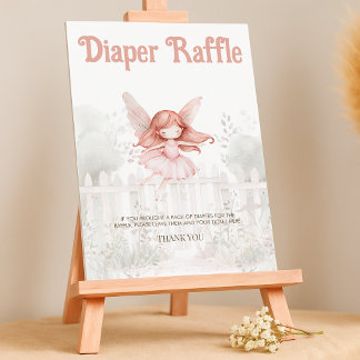 Ginger Fairy Baby Shower Diaper Raffle Table Sign