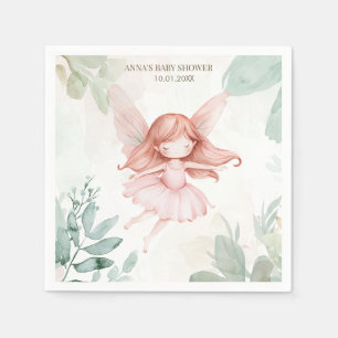 Ginger Fairy Girl Baby Shower Napkin