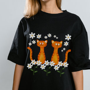 Ginger Floral Orange Cat Energy T-Shirt