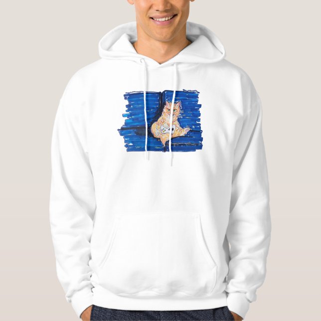 Ginger Gamer Cat Hoodie (Front)