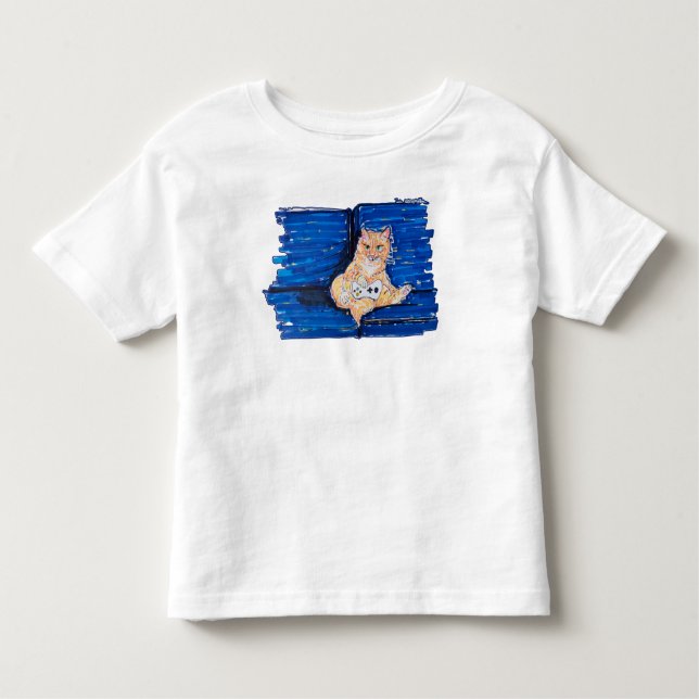 Ginger Gamer Cat Toddler T-Shirt (Front)