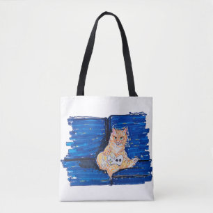Ginger Gamer Cat Tote Bag