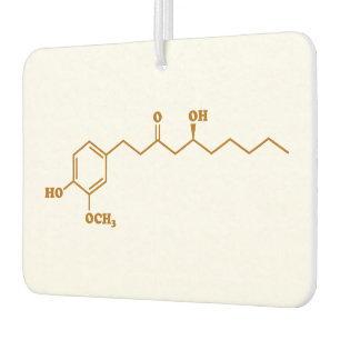 Ginger Gingerol Molecule Chemical Formula Car Air Freshener