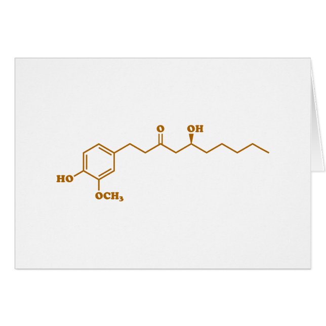 Ginger Gingerol Molecule Chemical Formula Card (Front Horizontal)