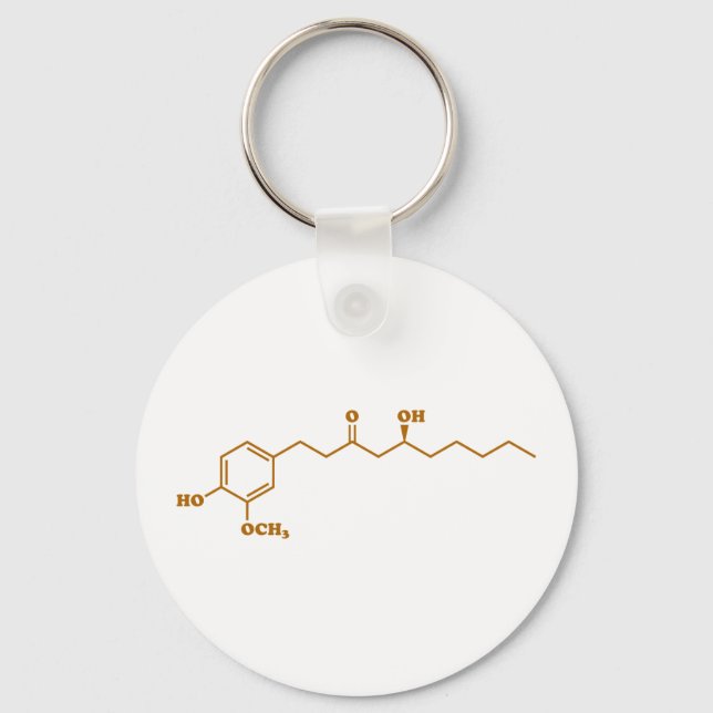 Ginger Gingerol Molecule Chemical Formula Key Ring (Front)