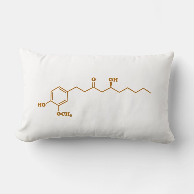 Ginger Gingerol Molecule Chemical Formula Lumbar Cushion (Front)