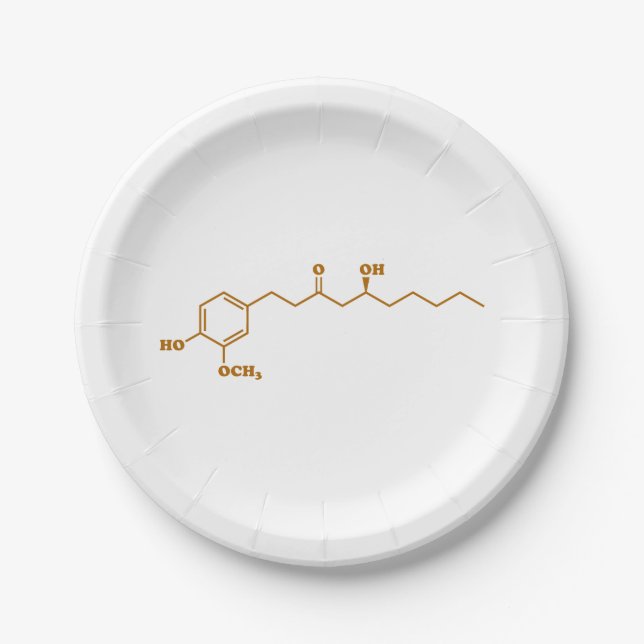 Ginger Gingerol Molecule Chemical Formula Paper Plate (Front)
