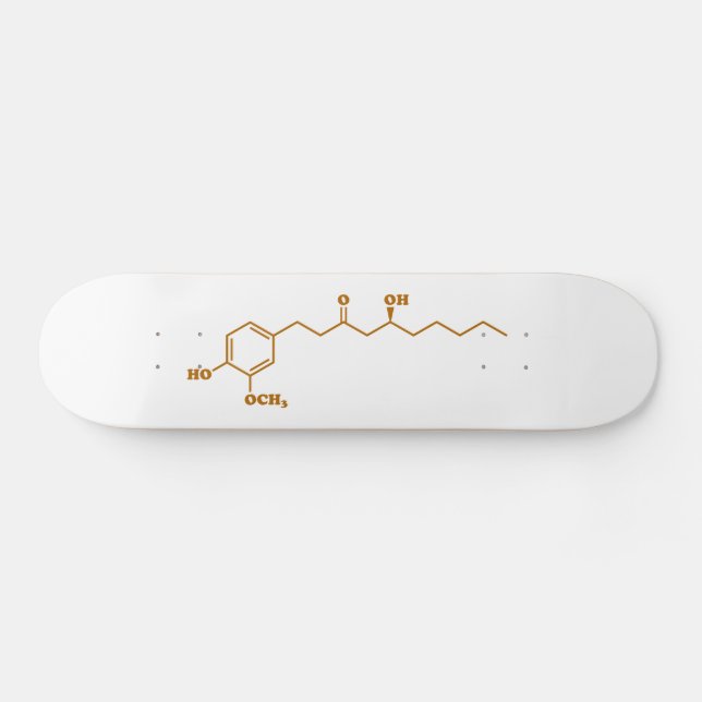 Ginger Gingerol Molecule Chemical Formula Skateboard (Horz)