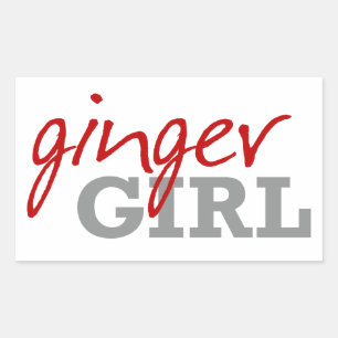 Ginger Girl Redhead Freckles Rectangular Sticker