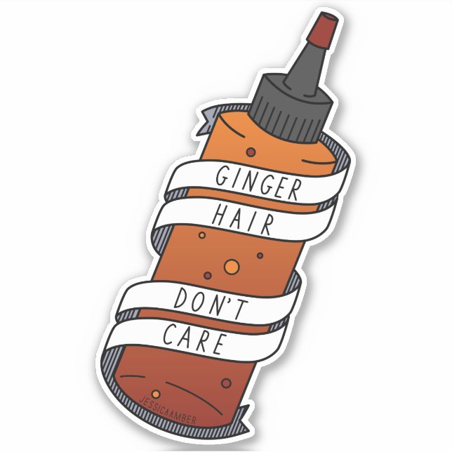 Ginger Hair Dye Bottle Funny Cartoon Slogan  (Front)