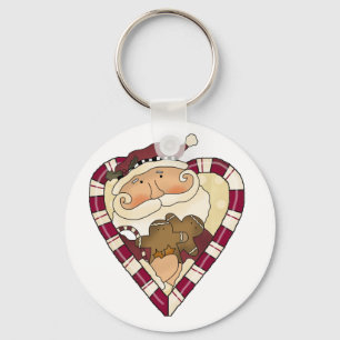 Ginger Heart Santa T-shirts and Gifts Key Ring