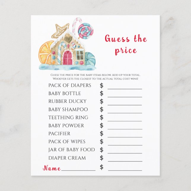 Ginger house - Price Guess Game (Front)