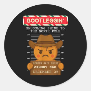 Ginger Jailhouse Christmas Humor Gingerbread Coupl Classic Round Sticker
