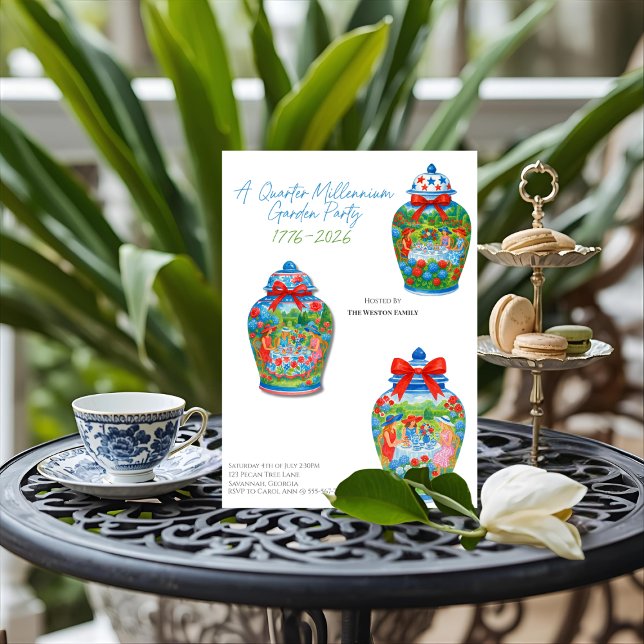 Ginger Jar 250th Anniversary Garden Party  Invitation (Ginger Jar 250th Anniversary Garden Party Invitation)