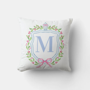 Ginger Jar & Christmas Berries Monogram Cushion