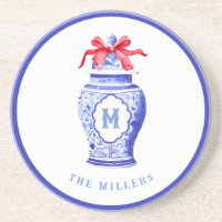 Ginger Jar Monogram | Red Bow