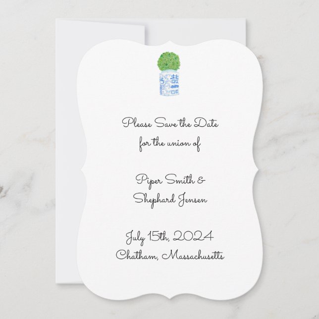 Ginger Jar Topiary Invitation (Front)