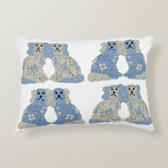 Ginger Jars Magnolias Staffordshire Dogs Decorative Cushion (Front)