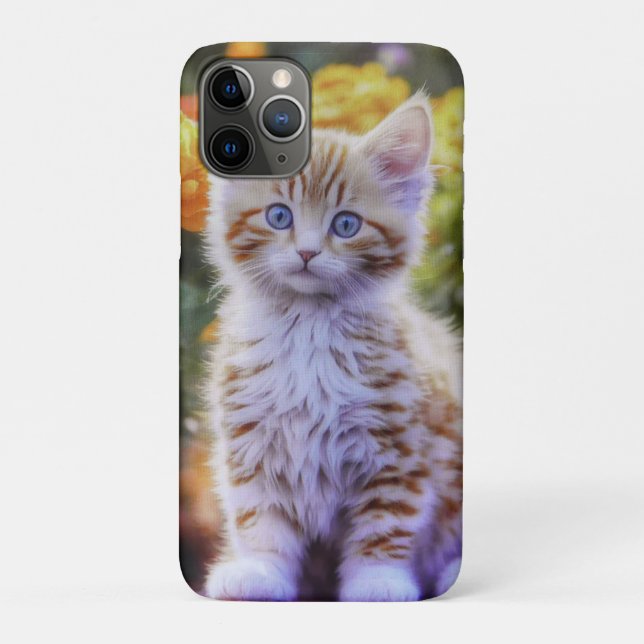 Ginger Kitten in a Flower Garden Case-Mate iPhone Case (Back)