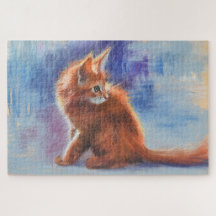 Ginger Kitten in Pastel Light