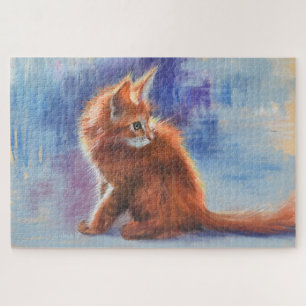 Ginger Kitten in Pastel Light Jigsaw Puzzle