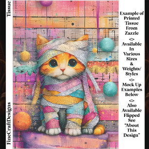 Ginger Kitten & Party Streamers ED4L Decoupage Tissue Paper