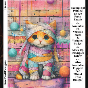 Ginger Kitten & Party Streamers ED4R Decoupage Tissue Paper