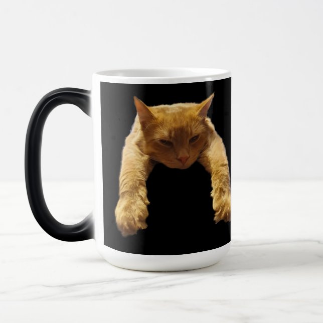 Ginger Lazy Cat, Magic Morphing Mug (Left)