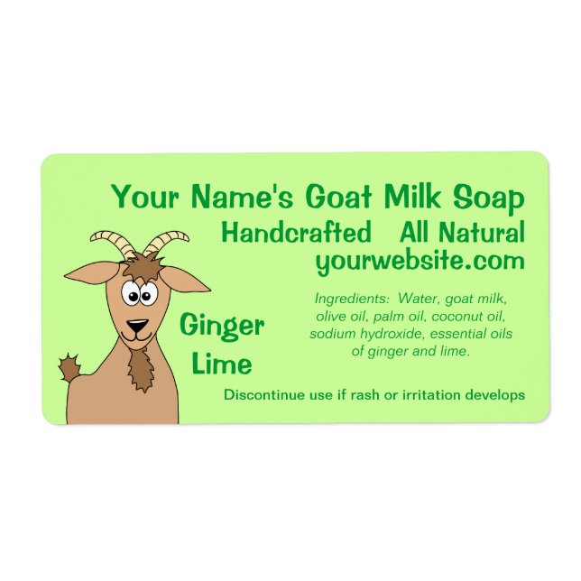 Ginger Lime Goat Milk Soap Labels Design Template (Front)