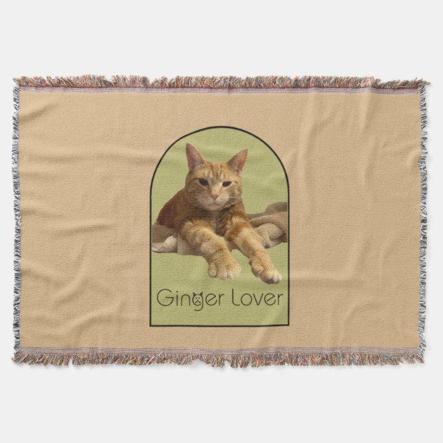 Ginger Lover Burlywood Throw Blanket (Front)