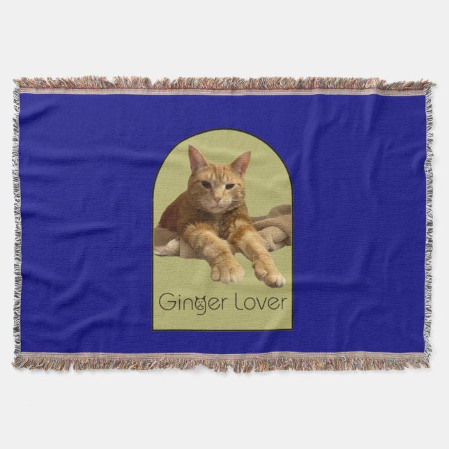 Ginger Lover Navy Blue Throw Blanket (Front)