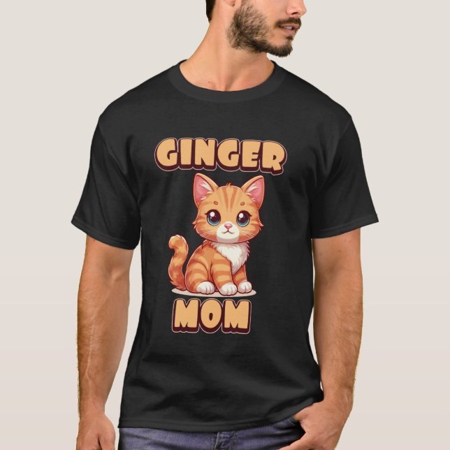 Ginger Mum Cute Cat Lover T-Shirt (Front)