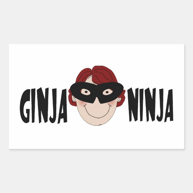 Ginger Ninja Rectangular Sticker (Front)